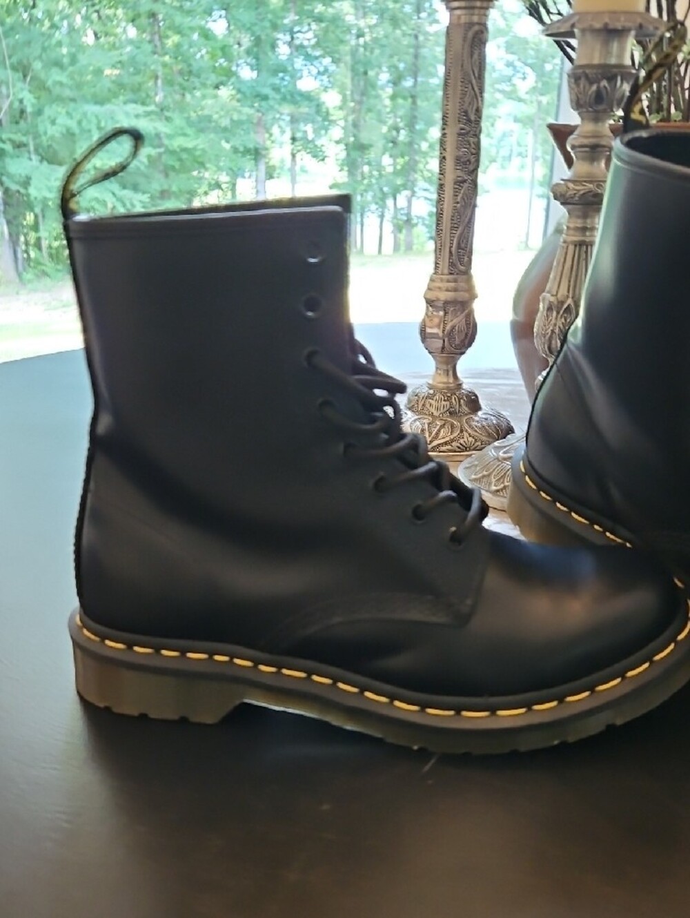 Dr. Martens Black 1460 W Leather Lace-Up Boots. Size 8 - Picture 3 of 14